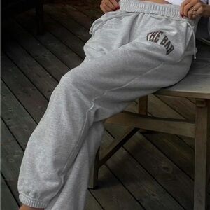 The Bar Light Gray Sweatpants with Black Logo Tag